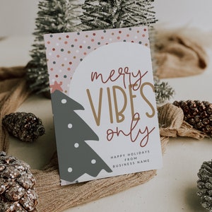 Boho Christmas Business Thank You Card Template, Bohemian Holiday Printable Thanks For Your Purchase, Xmas DIY Thank You Template Canva
