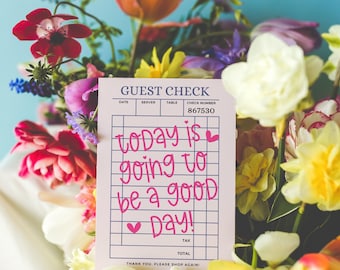 Trendy Business Thank You Card Canva Template, Editable Guest Check Customer Thank You Business Packaging, DIY Cute Fun Thank You