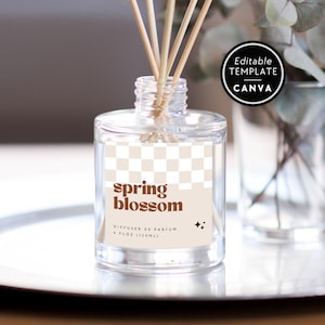 Reed Diffuser Label Template Canva, Editable Product Label Template, DIY Diffuser Oil or Room Spray Label, Diffuser Sticker, Pixie