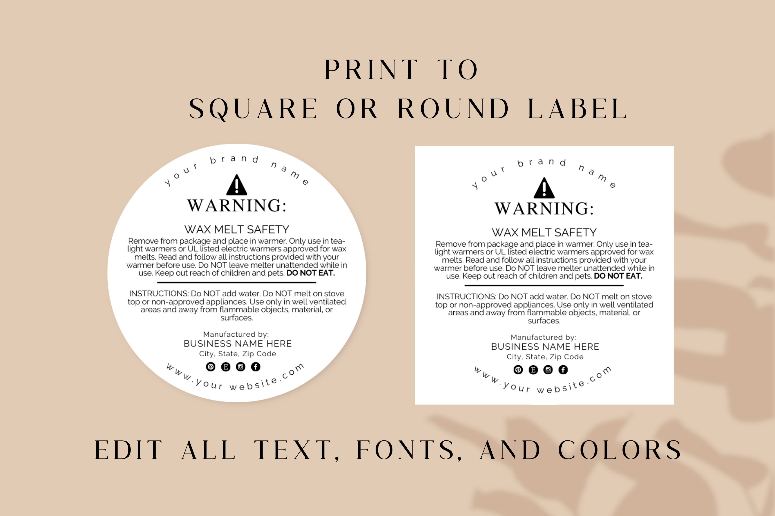 Free Printable Wax Melt Warning Labels - FREE Download - minedit