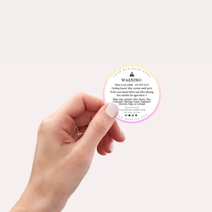 Round Slime Warning Label Canva Template, Editable Slime Instructions Label, Printable Slime Label, Circular Slime Sticker, Slime Jar Label