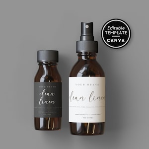 Room Spray Label Template, Editable Product Label Template, 2x2 3x2 DIY Label for Body Products or Room Spray, Canva Label Template - June