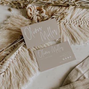 Moderne Visitenkarte Canva Vorlage, SOFORTIGER DOWNLOAD, druckbare Visitenkarte, Schreibschrift Feminines Visitenkartendesign - Skye