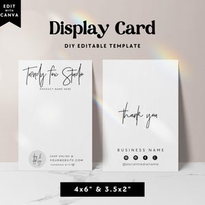 Editable Hair Bow Card Canva Template, Hair Accessory Packaging Display Card, Editable Hair Clip Display Card, Jewelry Display Card - Dusk