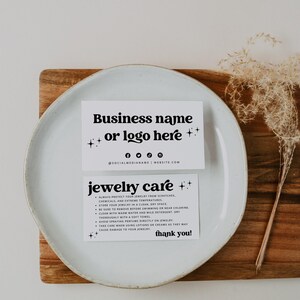 Retro Jewelry Care Card Canva Template, Editable Thank You Package Insert Bild 2
