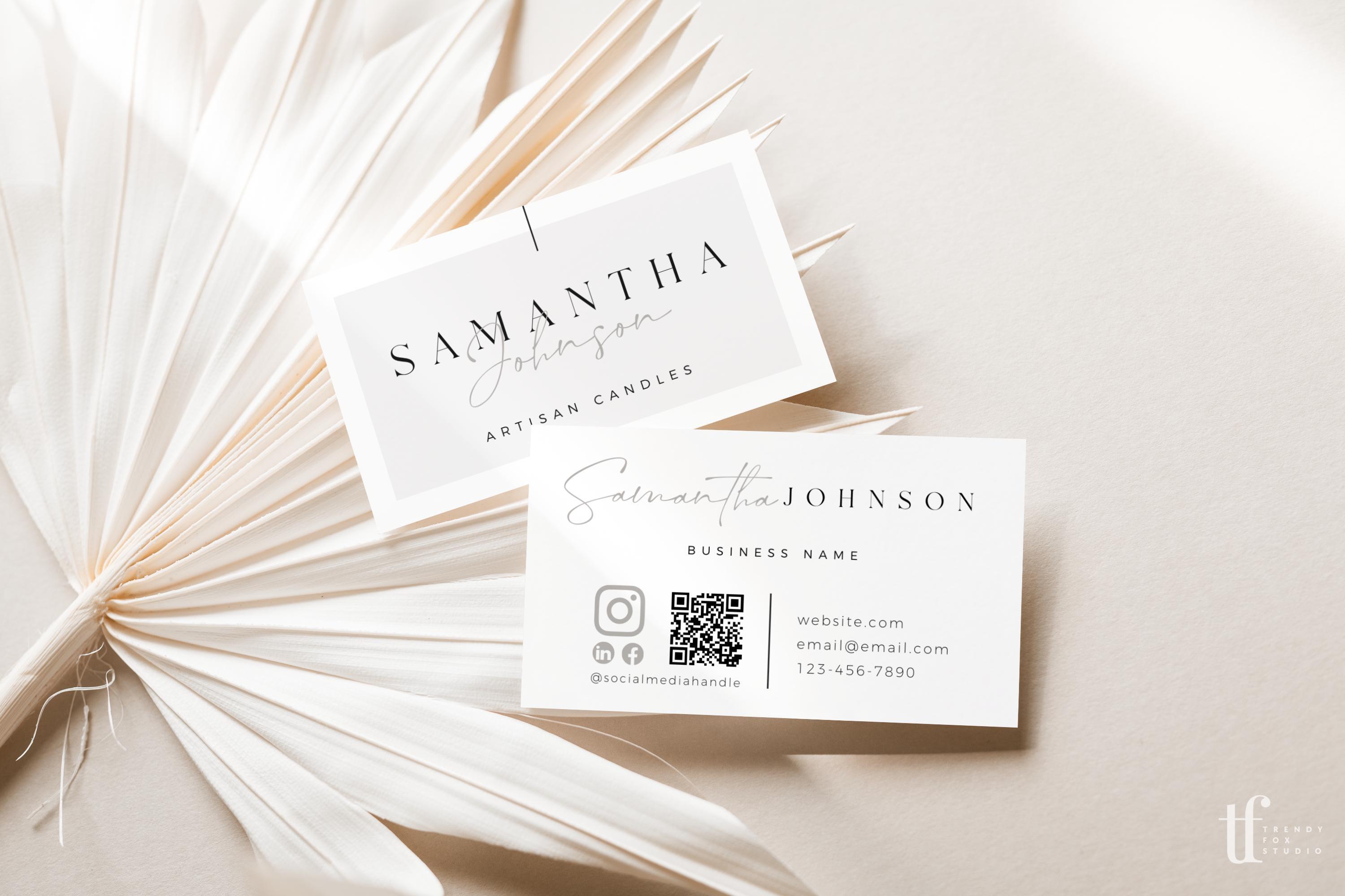 Business Card Template QR Code, Instant Download, Printable Business ...