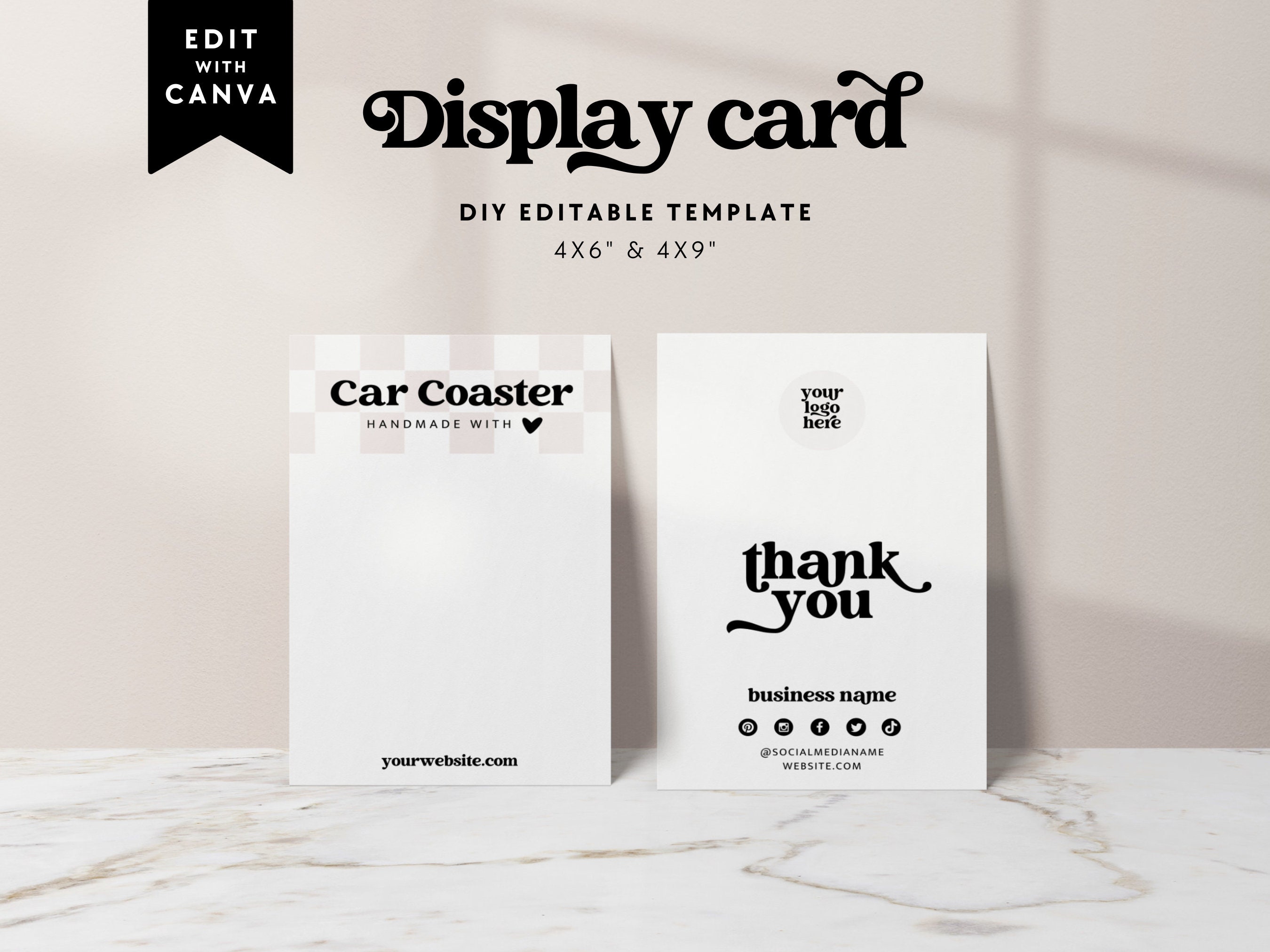 Car Coaster Packaging Templates Canva Coaster Printable -  in