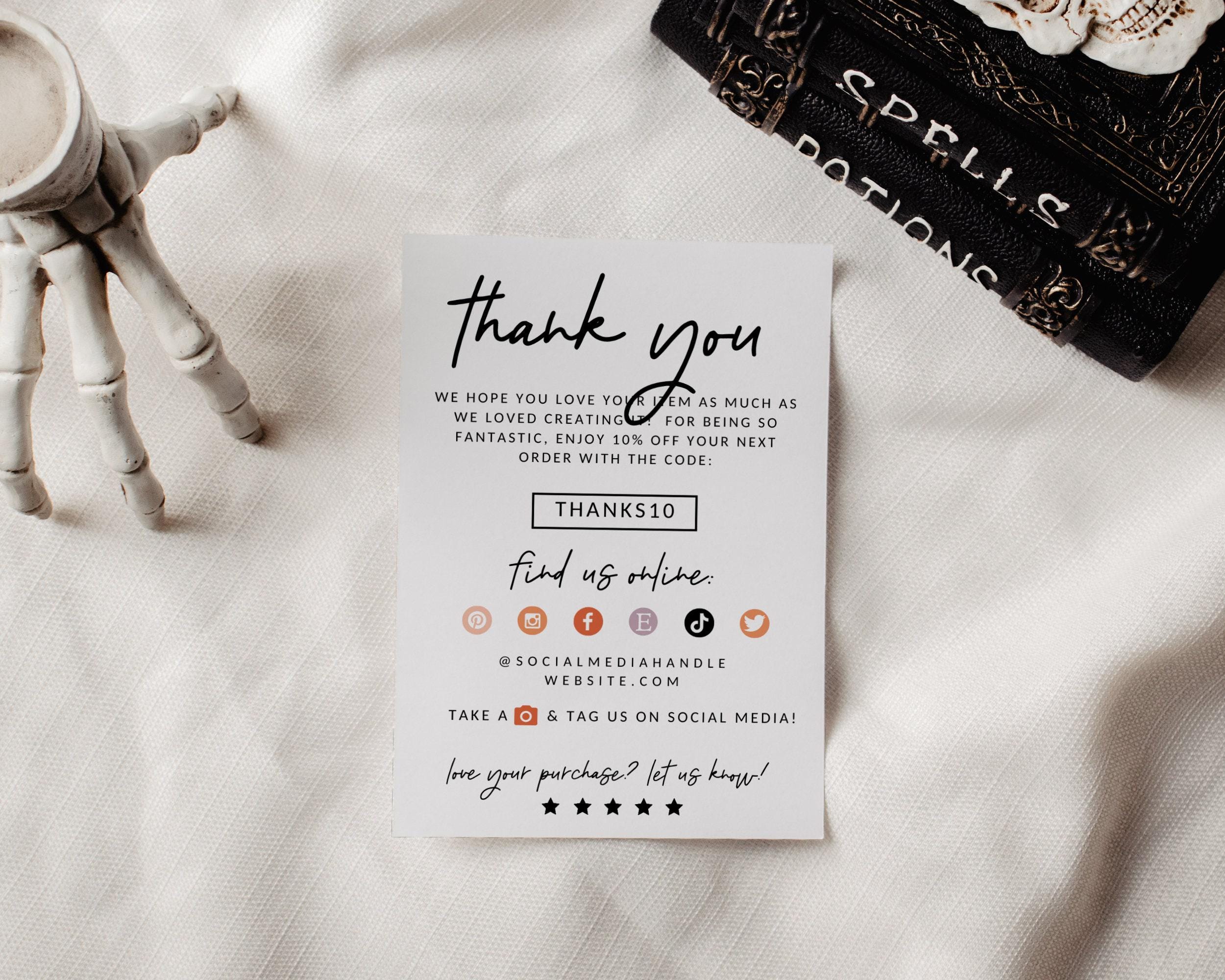 Halloween Business Thank You Card Template, Editable Small Business ...