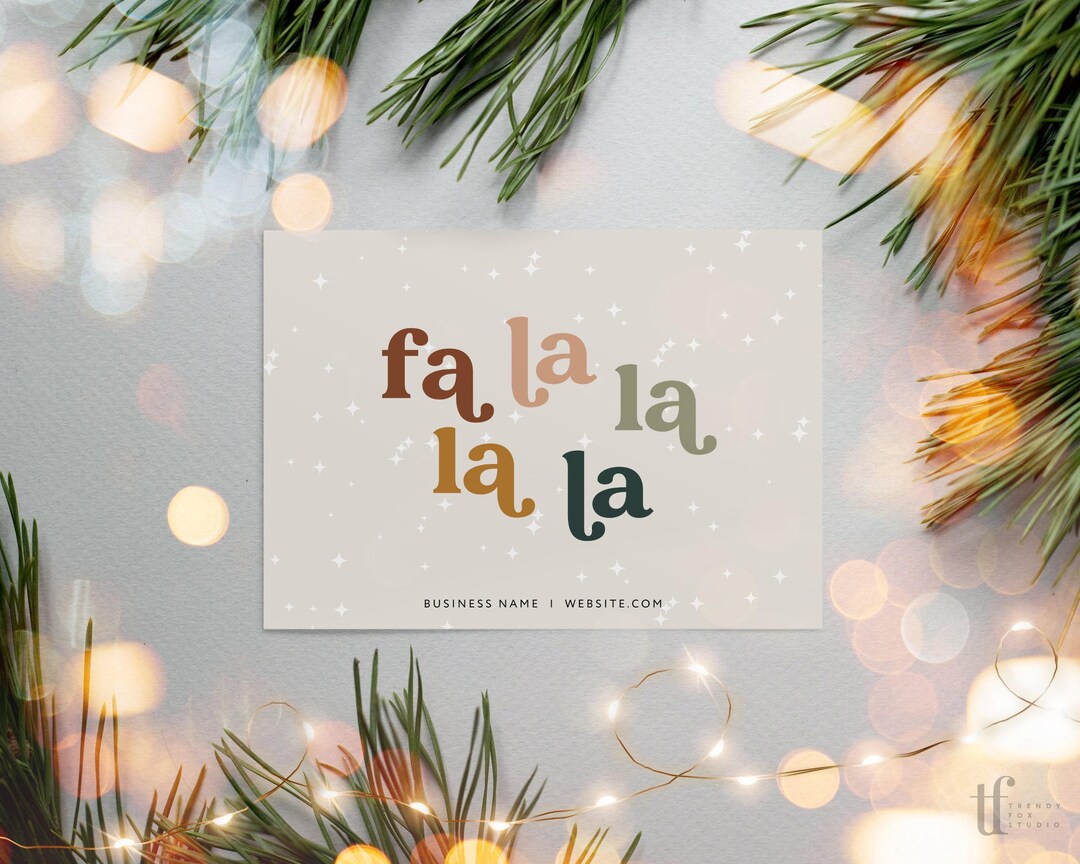 Retro Boho Christmas Business Thank You Canva Template, Holiday ...