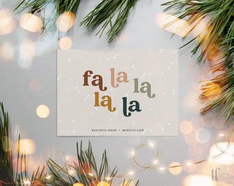 Retro Boho Christmas Business Thank You Canva Template, Holiday Printable Thanks For Your Purchase, Editable Seasonal Package Insert Card