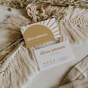 Retro Business Card Template, Printable Business Card Design, DIY Calling Card, Business Branding, Editable Digital Canva Template - Dani