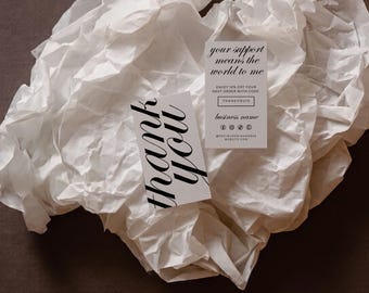 Luxury Business Thank You Card Canva Template, Elegant Customer Package Insert Old Money Aesthetic - Wyn