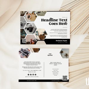 Wholesale Post Card Canva Template, Candle Soap Photo Mailer QR Code, Retro Marketing Flyer, Editable Business Promotional Postcard - Dani