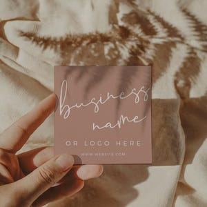 Elegant Square Business Card Canva Template, DIY Printable with QR Codes, Small Business Card Business Branding Minimal Business Card - Andi