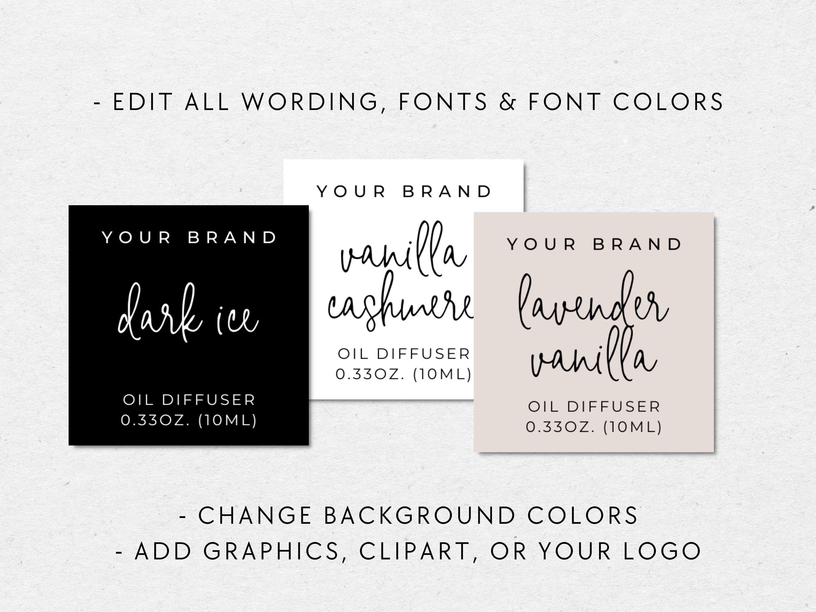 Simple Car Diffuser Label Template Canva, Editable Oil Diffuser Label ...