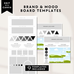 Brand Board Template Mood Board Canva Template Style Guide Branding Template Moodboard Business Brand Identity Kit DIY Branding Boards