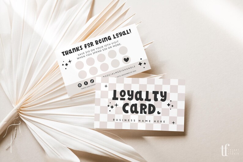 Retro Loyalty Card Template Canva, Editable Customer Punch Card ...