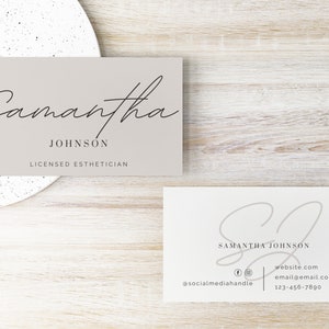 Sjabloon voor visitekaartjes, INSTANT DOWNLOAD, sjabloon voor afdrukbare visitekaartjes, DIY-telefoonkaart, bewerkbaar klein visitekaartje, Canva - "Ava"