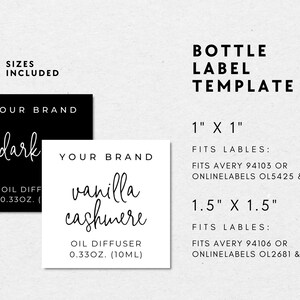 Simple Car Diffuser Label Template Canva, Editable Oil Diffuser Label ...