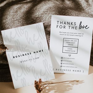 Modern Business Thank You Card Canva Template, Editable Thank You Card Business Package Insert, DIY Mailer Postcard Template, Made With Love