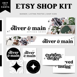 Groovy Retro Etsy Shop Template Kit Canva, Boho Etsy Banner, Retro Shop Branding, Etsy Seller Template, DIY Etsy Store Branding - Dani