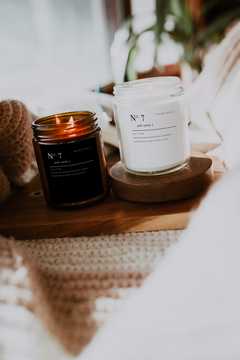 CL24 Modern Candle Label Template Editable Label DIY Minimal Candle Label Customizable Pre Designed Jar Label Template Instant Download
