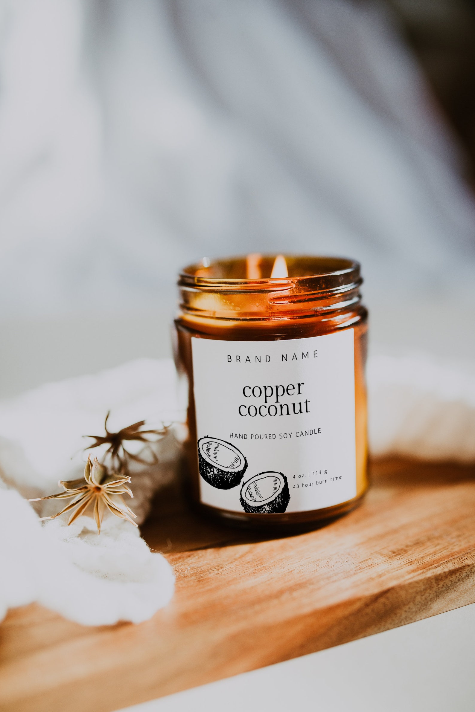 Fall Candle Label Template Editable Candle Labels Minimalist Etsy