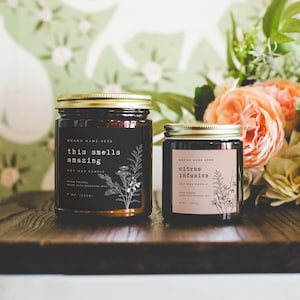 Rustic Candle Label Canva Template, Editable Candle Label Design, Customizable Candle Jar Label, Minimal DIY Candle Wax Melt Sticker - MX10