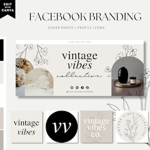 Facebook Cover Template, Facebook Banner, Aesthetic Facebook Business Group Cover Image, DIY Facebook Template, Canva Template - Aspen
