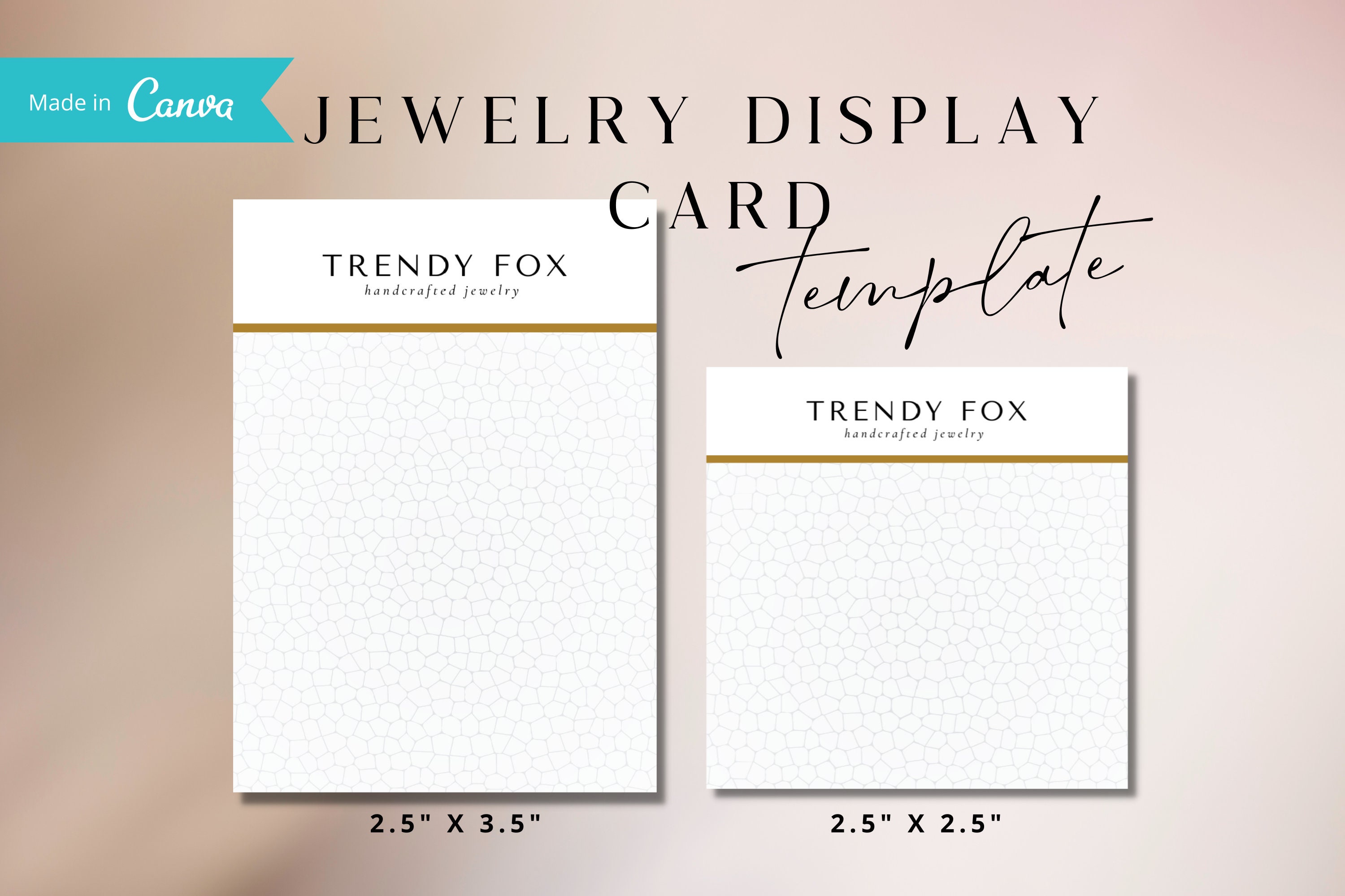 EDITABLE Jewelry Display Card Template Earring Card Template Etsy