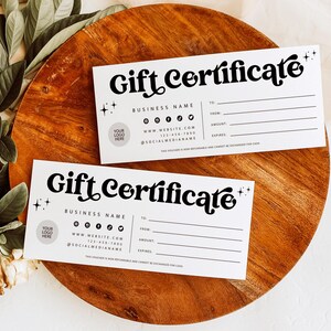 Retro Gift Certificate Template, DIY Printable Gift Voucher Certificate, Editable Gift Card, Spa Gift Certificate, Printable Template - Dani