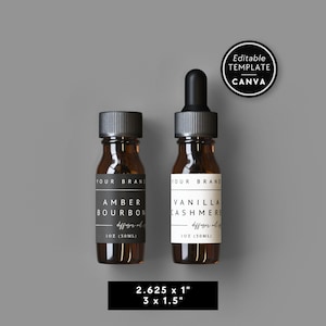 Car Diffuser Refill Bottle Label Canva Template, Editable Essential Oil Label for 1oz (30ml) 0.5oz (15ml), DIY Dropper Bottle Label - April