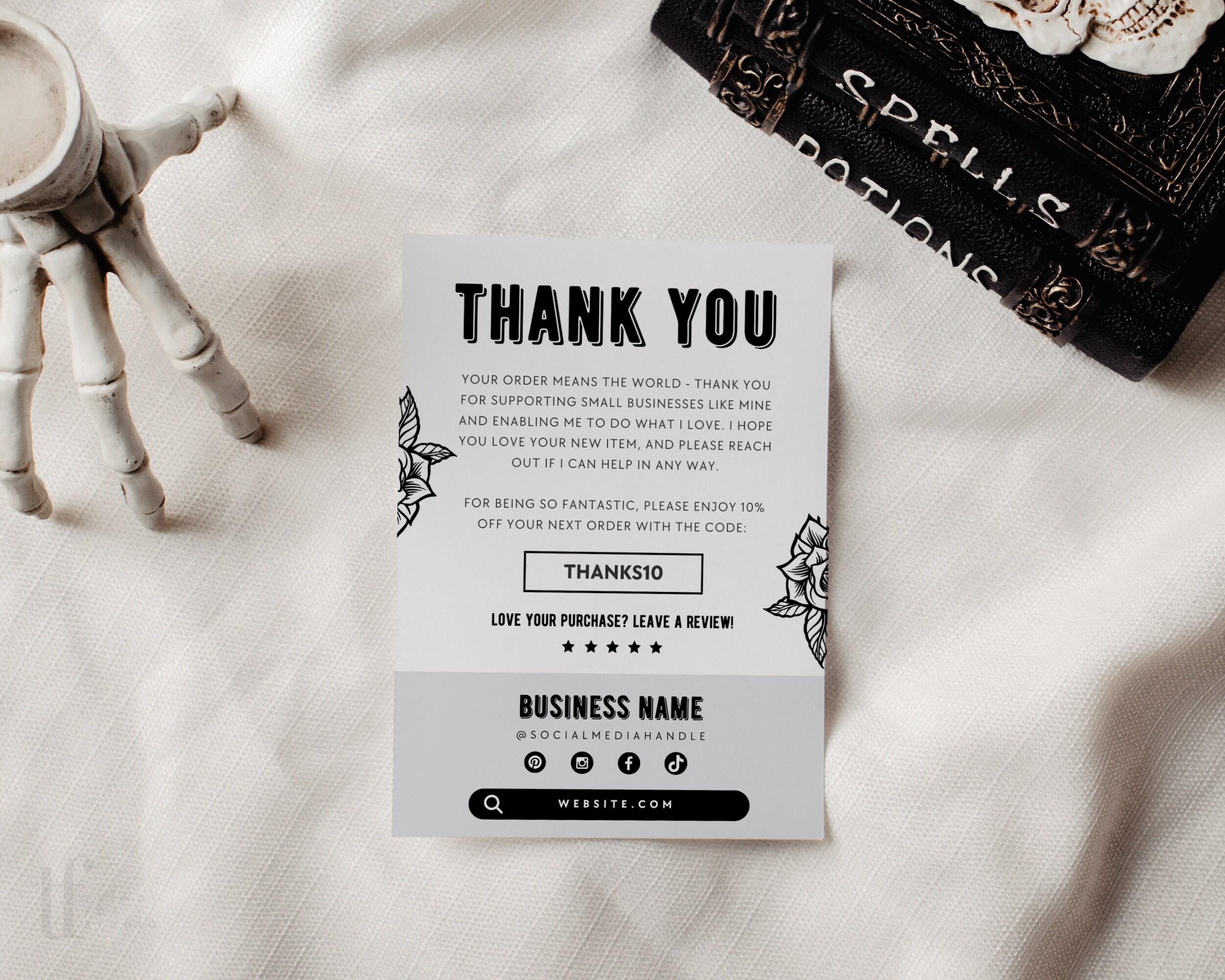 Gothic Business Thank You Card Canva Template, Editable Halloween Thank ...
