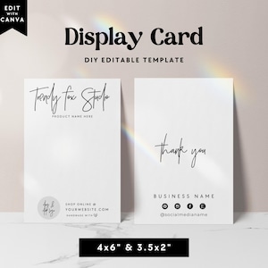 Editable Hair Bow Card Canva Template, Hair Accessory Packaging Display Card, Editable Hair Clip Display Card, Jewelry Display Card - Dusk