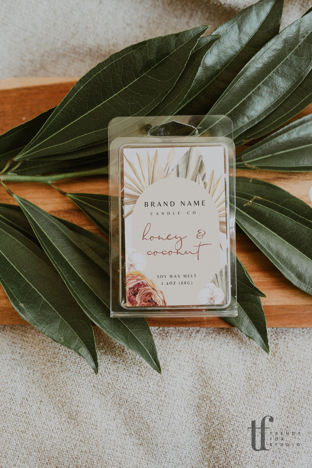 Boho Wax Melt Label Template, Bohemian Editable Wax Label, DIY 