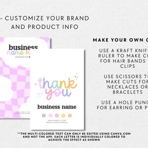 Editable Display Backing Card Canva Template, Rainbow Hair Clip Bow ...