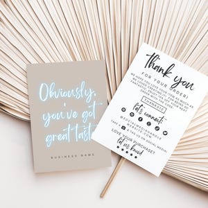 Modern Business Thank You Card Template, Printable Neon Thanks For Your Purchase, Editable Small Business Package Insert Card Canva Template