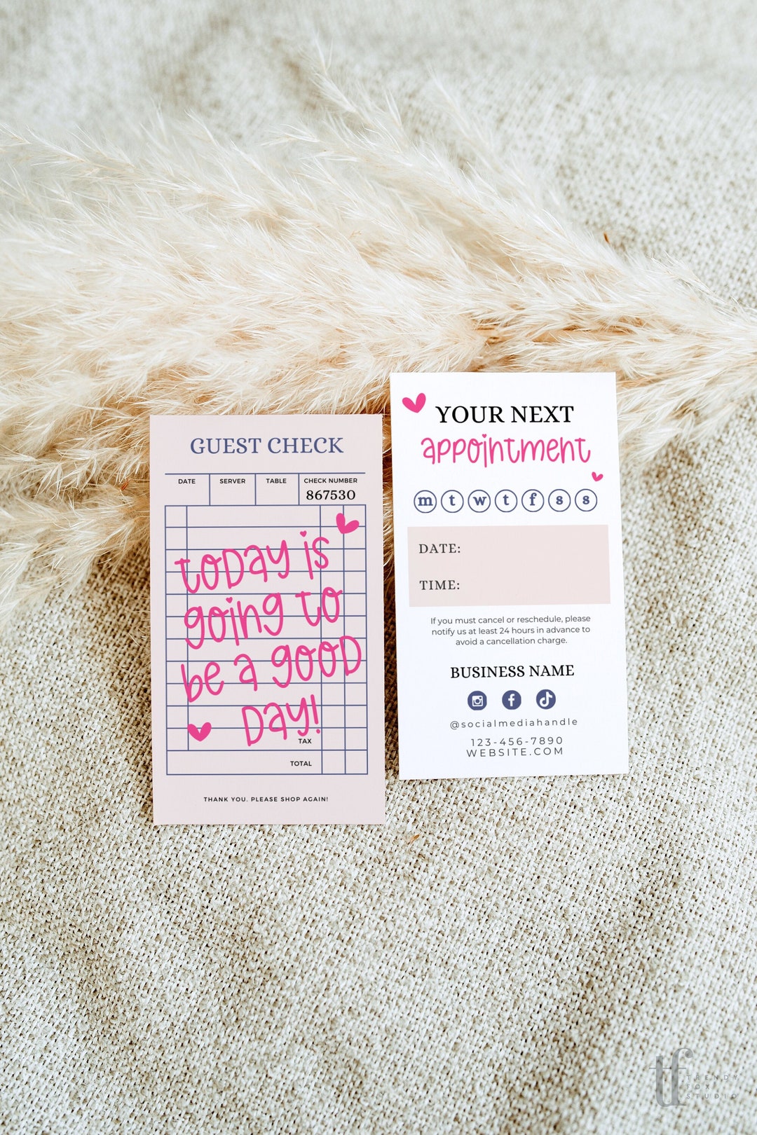 Trendy Appointment Card Canva Template, Editable Appt Business Card ...