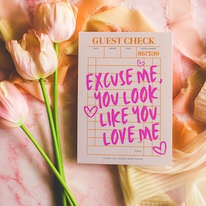 Guest Check Business Thank You Card Canva Template, Editable Trendy Print Customer Thank You Business Packaging, Cute Fun Thank You Insert