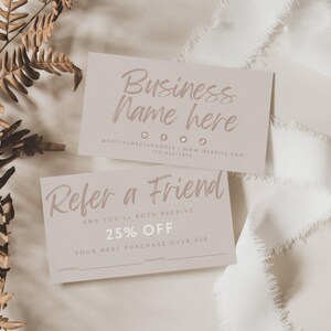 Refer A Friend Business Card Template, Printable Referral Discount Card, Rewards Card, Client Referral Card, Editable Rewards Card - Loxli