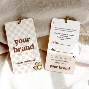 Editable Hanging Tags Template, Printable Fashion Label Template, Editable Price Tag Label, Boutique Swing Tags, Clothing Tag Canva - Pixie