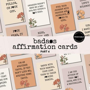 Carte d'affirmation de soi imprimable, jeu d'affirmations amusant irrévérencieux, motivation amusante, peut-être que jurer aidera les cartes d'encouragement, partie 4