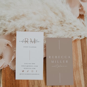 Simple Business Card Canva Template, Minimalist Business Card, Elegant Editable Business Card, Minimal Business Branding, DIY Card -Mina