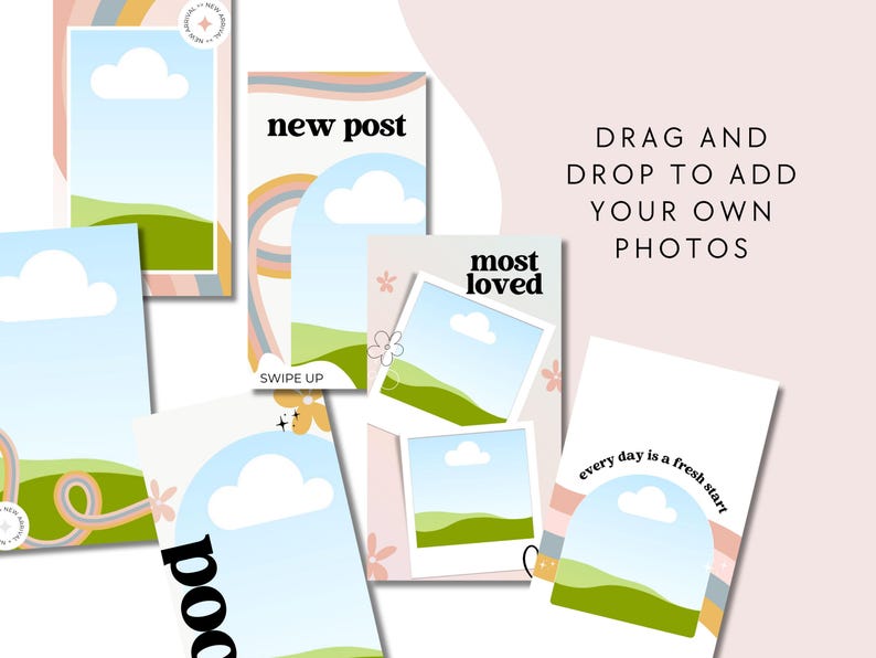 Rainbow Retro Instagram Story Templates Canva, IG Stories, Instagram Branding, Social Media Templates, Editable Story Templates - Dani image 5
