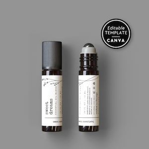 Rustic Essential Oil Label Template, Roller Bottle Label Editable, Oil Roller Labels 10ml 2x2&quot; Minimal Roll On Label Template Canva - Landry