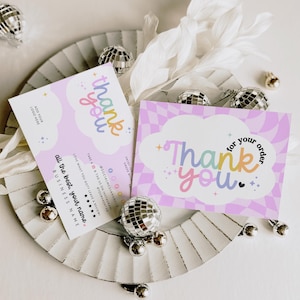 Colorful Business Thank You Card Canva Template, Editable Rainbow QR Code Packaging Mailer, Cute Fun Package Insert Business Branding - Lulu Bild 5