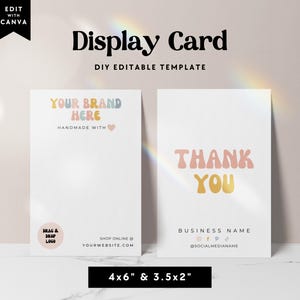 Editable Display Card Template, Hair Bow Backing Card, Editable Hair Clip Card, Printable Jewelry Display Card, Product Backing Card - Amy