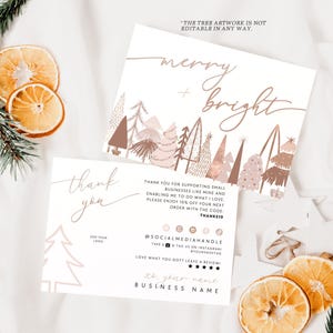Boho Christmas Business Thank You Card Canva Template, QR Code Holiday ...