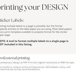 a page describing the different types of labels