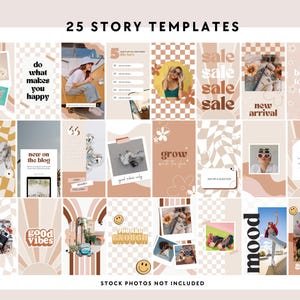 Groovy Retro Instagram Story Templates Canva, IG Stories, Instagram Branding, Social Media Templates, Editable Story Templates - Pixie image 2